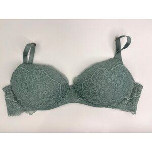 Victoria's Secret Dream Angels Push Up Wirefree Wireless Lace Bra Blue 36DD